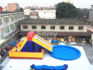 China Amusement Inflatable Backyard Water Park , Inflatable Slide With Pool wholesale