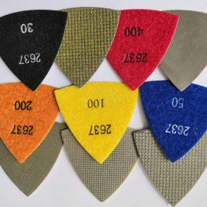 China 800# Triangle Resin Diamond Polishing Pads , Granite Marble Polishing Pads wholesale