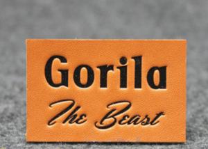 China Durable Adhesive Jeans Leather Patch Labels , Custom Leather Shoulder Patches wholesale