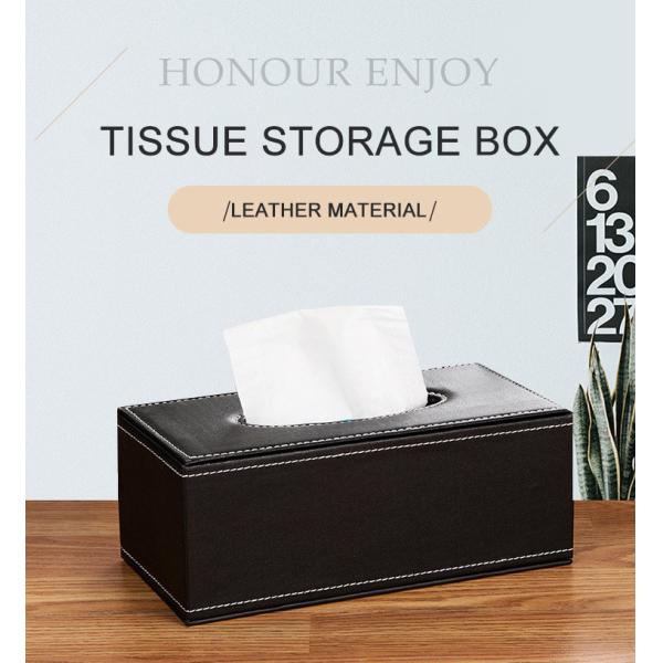 PU Leather Anti Moisture Rectangular Napkin Tissue Box Household Storage Organization