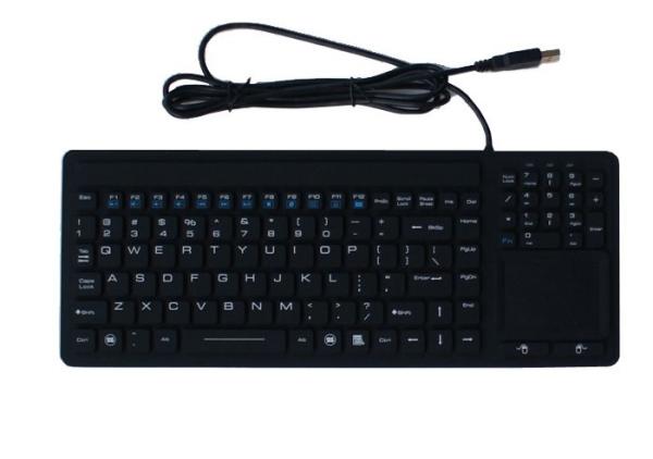 Quality Durable Industrial Rubber Marine Keyboard With Touchpad Salt Spray Proof for sale