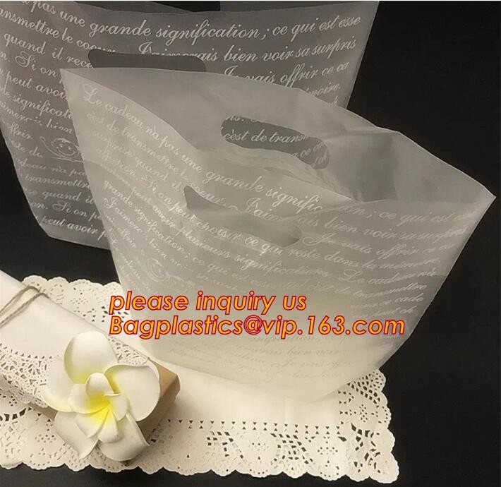 Promotional customized high quality soft loop plastic cloth bag,manufacturer custom soft loop handle polyethylene PE pla