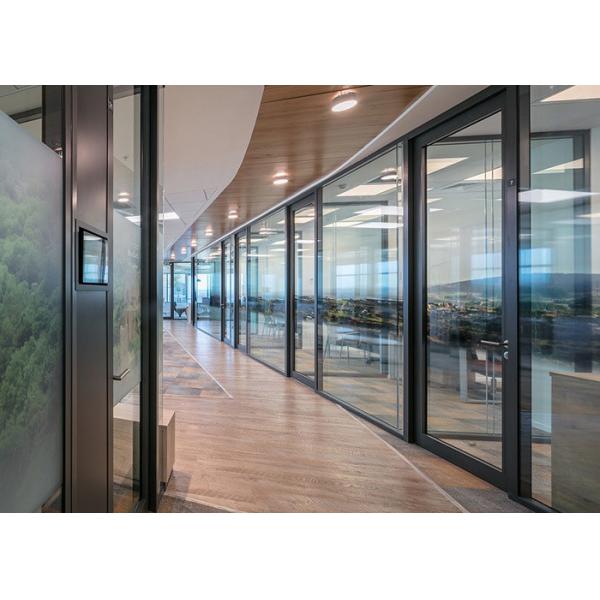 108 Series Framed Glass Partition Features High-transparency Tempered Glass Panels Within A Sleek Aluminum Frame