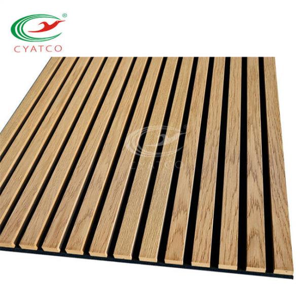 Nontoxic Practical Acoustic Wood Slats , Moistureproof Wood Veneer Acoustic
