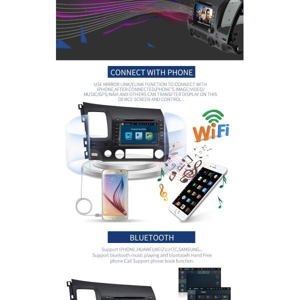 4GB RAM Android 8.0 Honda Car DVD Player Multimedia With Wifi Radio Stereo