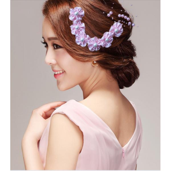 Bridal headdress flower hair accessories Starry Plum Purple Red White Pink Blue