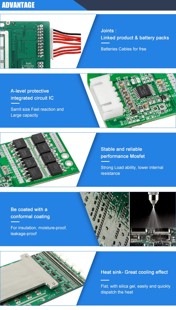 Li-Ion LiFePO4 Battery BMS Board 14S 300A With RS232 RS422 RS485 CAN USART Protocol