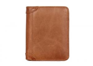 China Practical Reusable Leather Card Case , Leakproof Leather Money Clip Card Holder wholesale