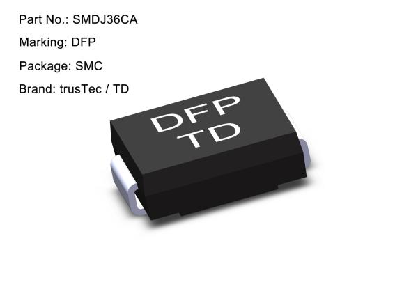 Quality 36V SMD TVS Diode 3000W SMDJ36CA 36V Surface Mount Transient Voltage Suppressor for sale