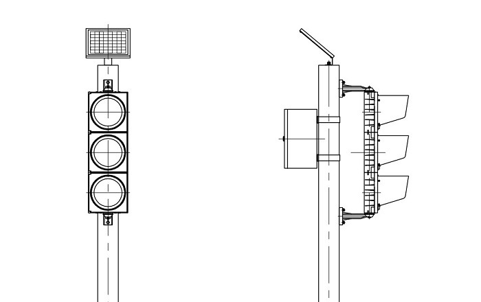 Solar powered LED traffic light wireless control system