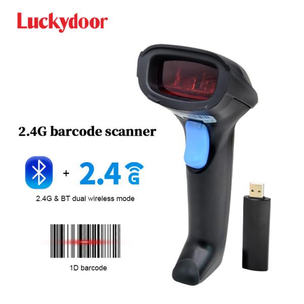 Quality Bluetooth 2.4GHz Wireless Barcode Scanner 3-In-1 Connection 1D Laser Reader for sale