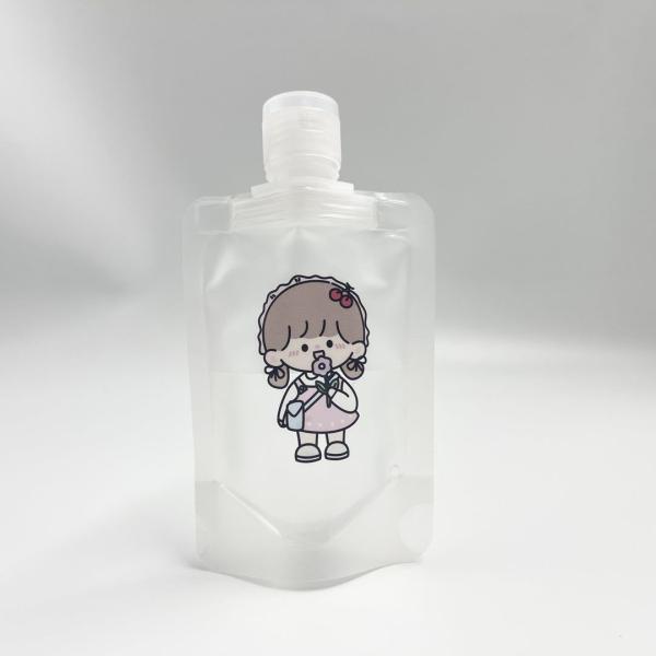 Custom Printing Self Supporting Liquid Packaging Pouch With Flip Cap