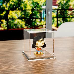 Custom Transparent Acrylic Display Box Plexiglas Gift Box with Flip-Top Lid and Dust Cover for Figure Toys