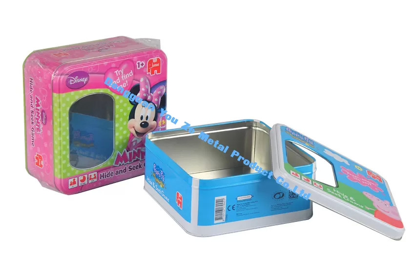 Food Grade Rectangular Tin Boxes CYMK Printed Tin Food Containers Tin Can Metal Storage Container