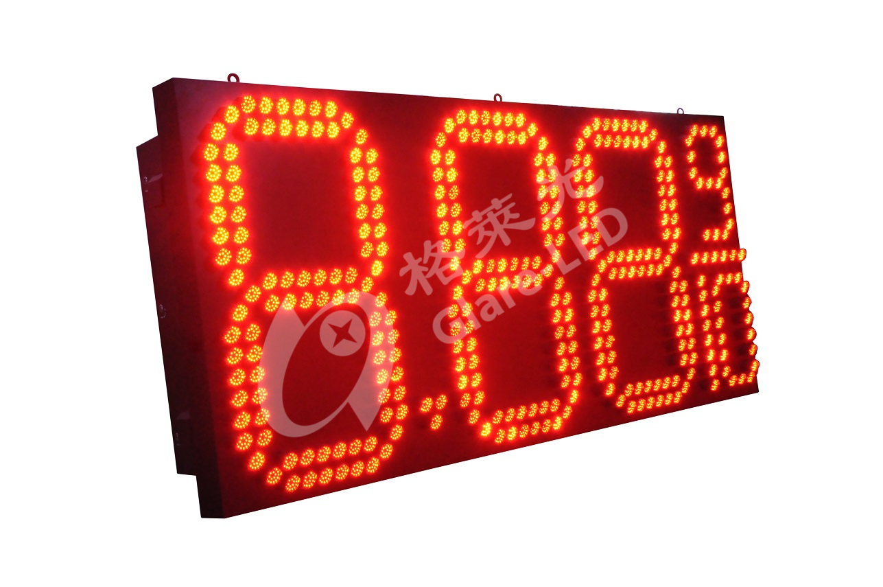 Outdoor Waterproof Gas LED Signs with Red Tube Chip Color 8.889/10 Number Format