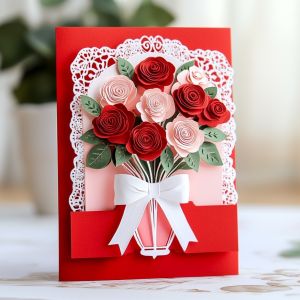 Rectangular Unique Wholesale Exquisite Kraft Paper Dry Flower Greeting Cards