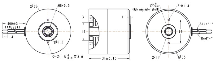700S DC Motor Brake Electromagnetic 92.7mH Coil Inductance 16.0 K/W Resistance