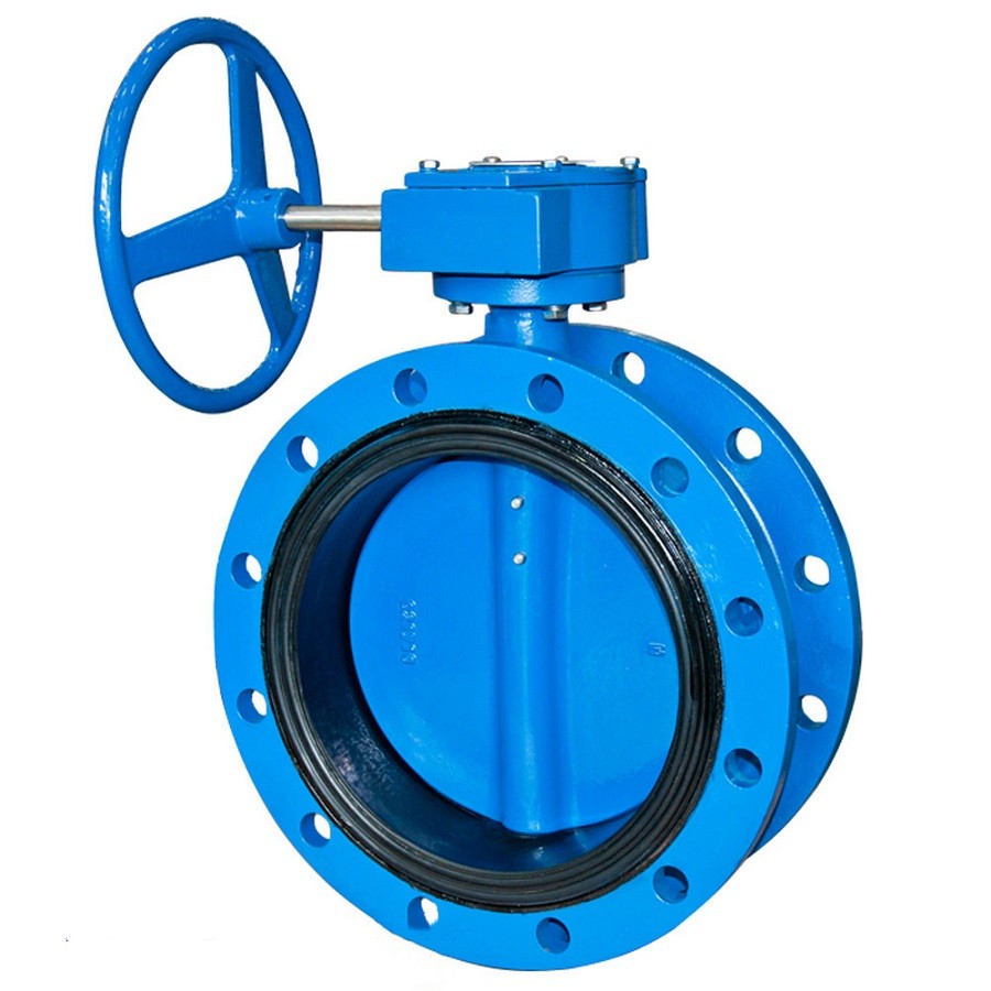DN1650 Flanged wormgear butterfly valve 455mm Face to Face