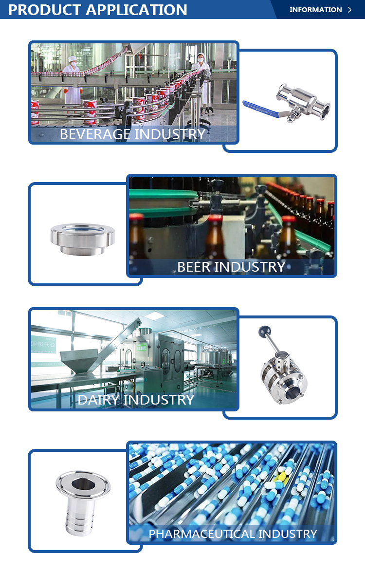 Quick Install SS304 316L Tri Clamp Equal Tee Pipe Fitting for Food Industry Connection