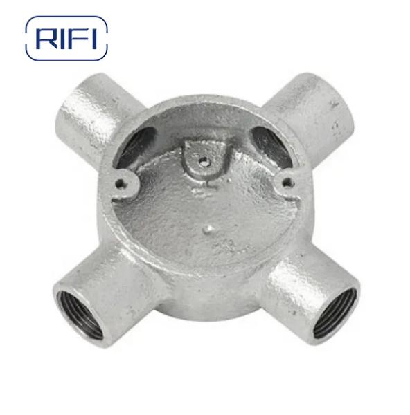 Quality Rifi 4 Way Malleable Iron 20mm 25mm Hot Dipped Galvanised Junction Box for sale
