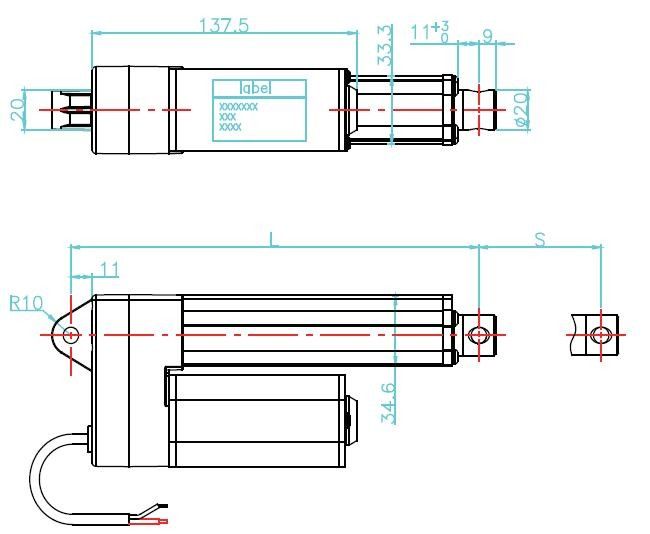 DC waterproof linear actuator 12volt with limit switches , 12volt magnetic linear drives electric actuator for tractor