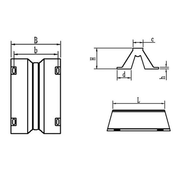 Marine Customizable V Type Dock Rubber Fender Good Shear Resistance