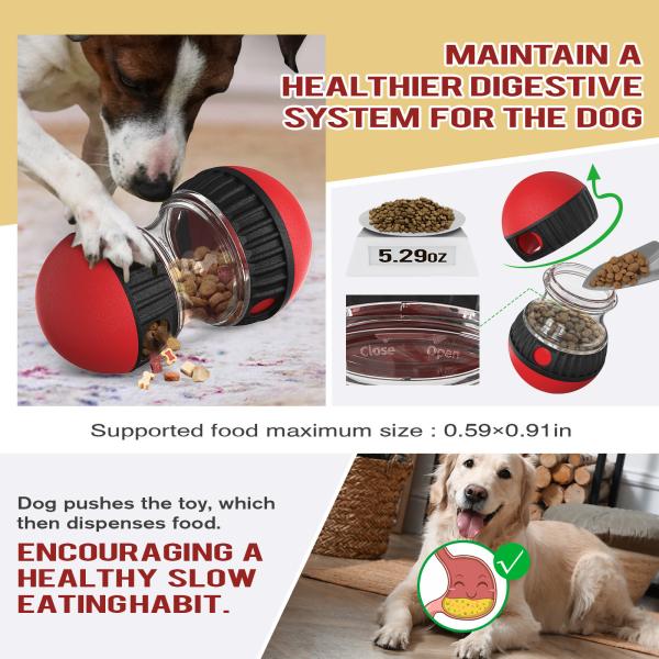 Durable Rotating Treat Dispenser Dog Toy - Super Ball Edition