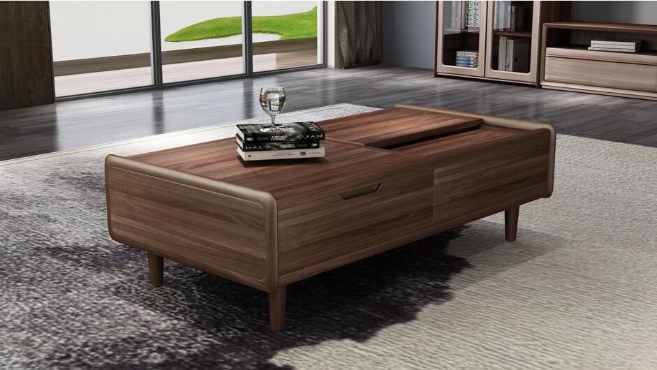 2017 New design of Leather Upholstered headboard Bed by Walnut wood frame for Young Apartment bedroom furniture use