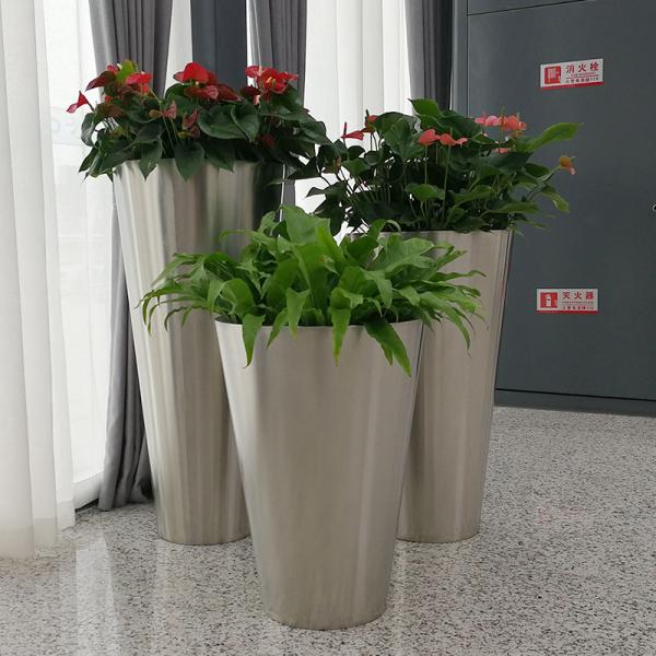 Quality Garden Decoration Stainless Steel Flowerpot Custom Metal Flowerpot for sale
