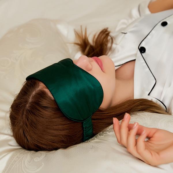 Quality Amazon 100% silk custom embroidery printing LOGO sleeping eye masks manufcture direct sales for sale