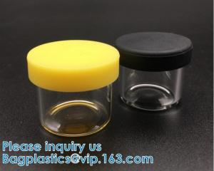 China Concentrate Or Oil Containers, 6ml Clear No Neck Glass Concentrate Container with Silicone Cap wholesale
