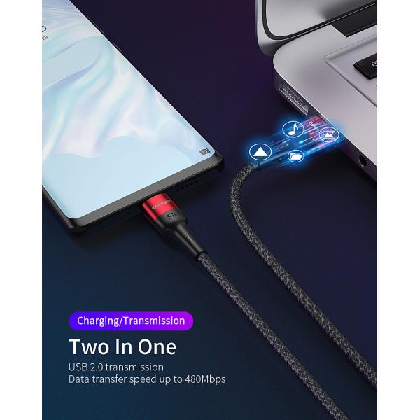 Essager Scud Usb Type C Cable Fast Charging 5A 0.3M 1M 2M for Type C Devices