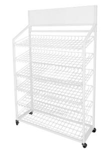 Bakery Bread Goods Mesh Wire Storage Display Rack Stand With Wheels