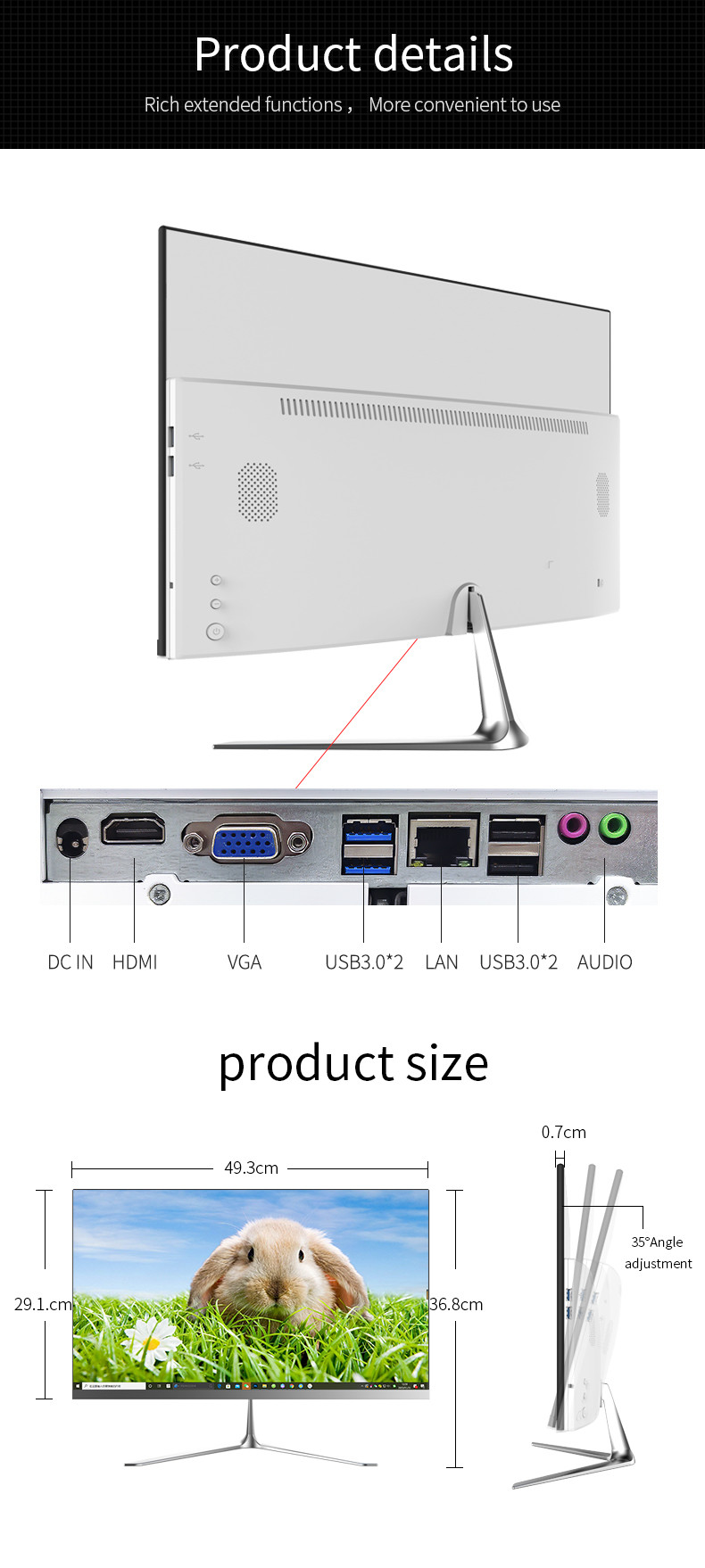 Dual Channel Memory 16G RAM HDD 2TB I5 Desktop Computer For Home