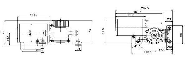 Durable DC Worm Gear Motor 24V , High Power Permanent Magnet DC Motor