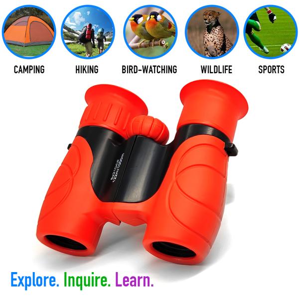 6X 8X 10X Kids Binoculars Optical Glass Customized Colors