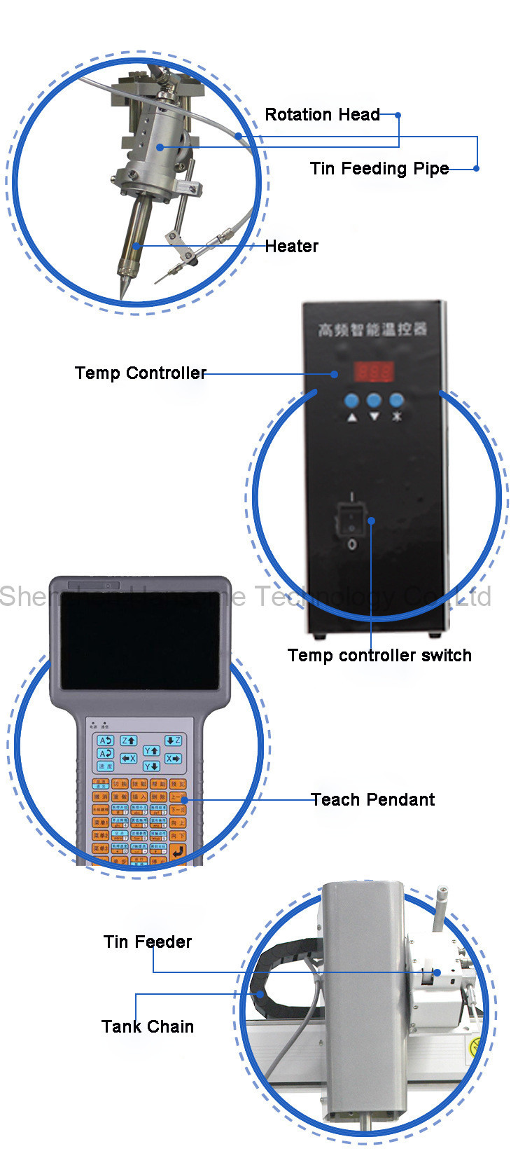 Single Head Double Platform Temperature Control 5Axis Automatic Soldering Robot