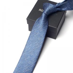 Solid Mens Skinny Ties for Wedding Suits Woven Silk Ties in Sophisticated Gift Box