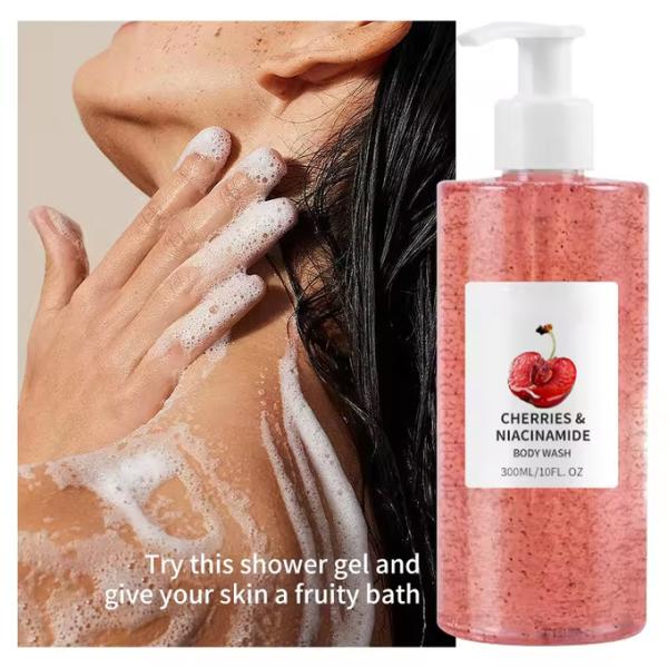 OEM Red Cherry Scrub Body Care Moisturizing Whitening Exfoliating Body Wash Pores