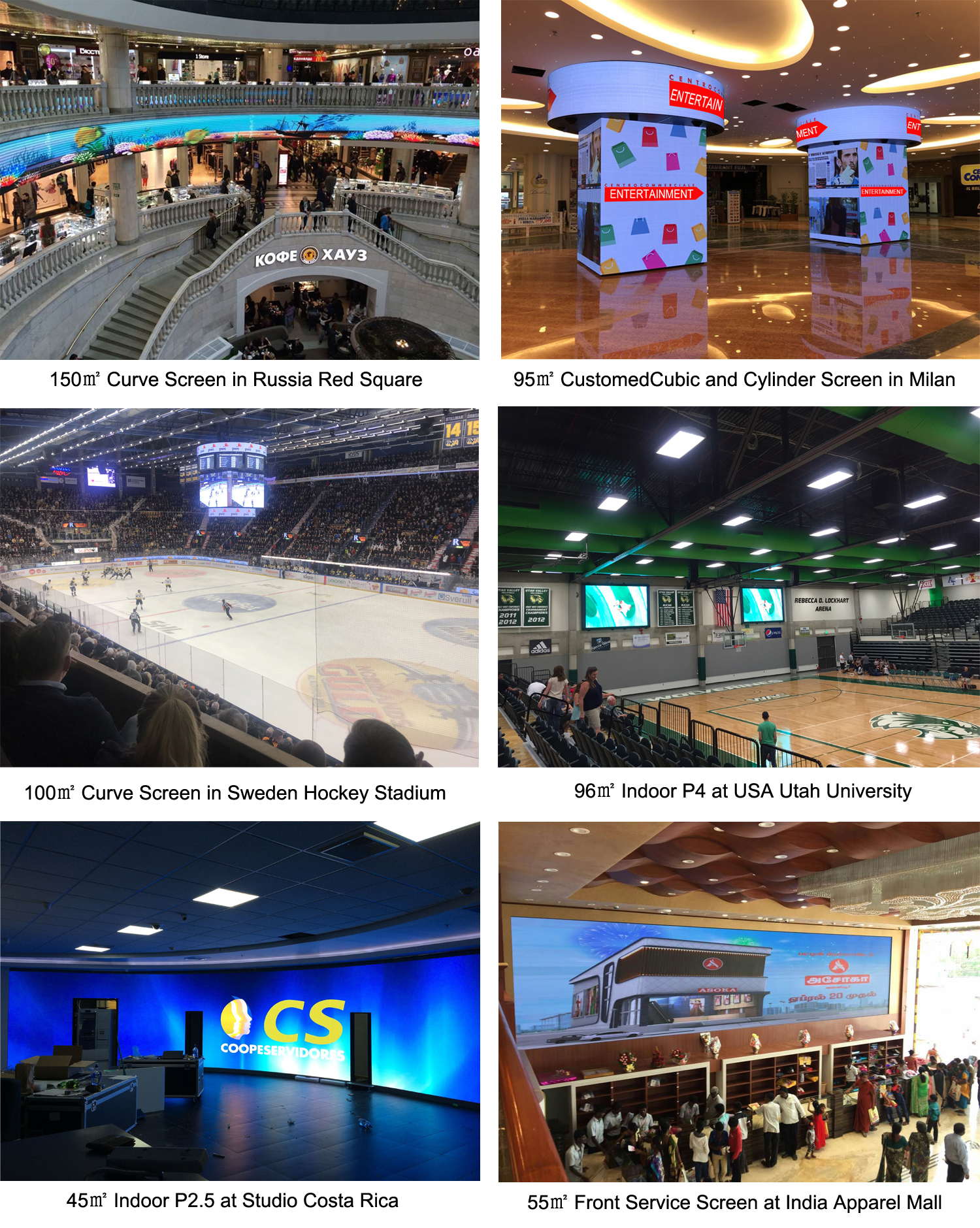 320x160mm Size Wall Mounted Fixed LED Display P10 For Commercial Advertising