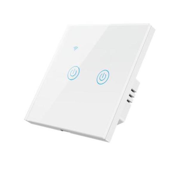 Quality RF 433MHz Touch Screen Dimmer Switch 2 Gang Smart Light Switch Google Home for sale
