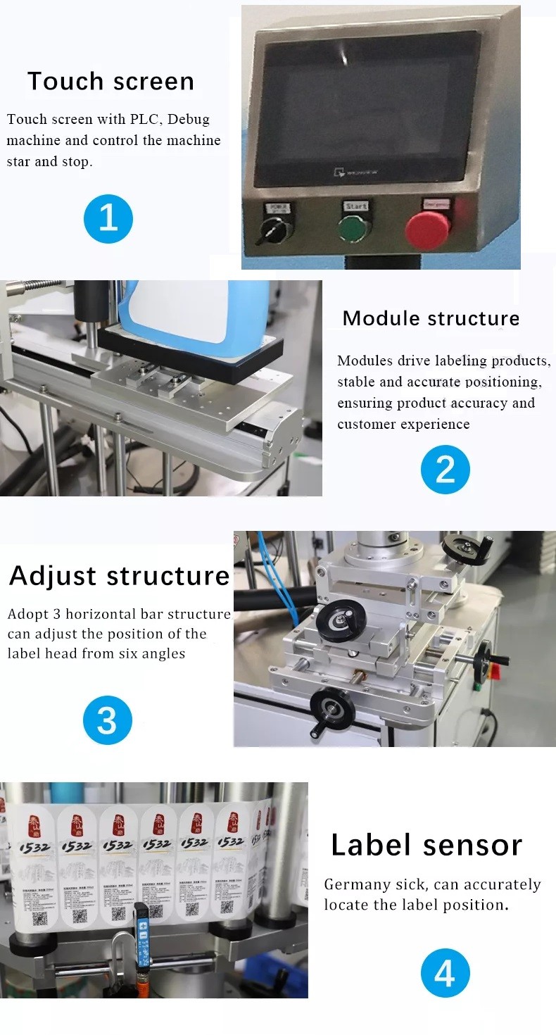 Round Octagon Bottle Semi Automatic Label Applicator Wrap Around Labeller ODM