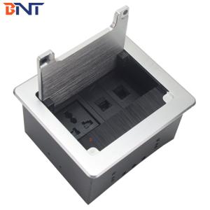 New design silver color flush mount desktop brush socket for conference table