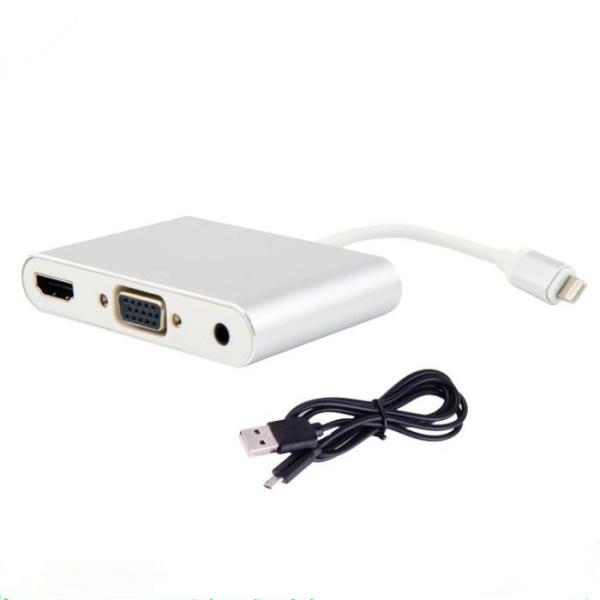 Quality Apple Lighting Hdmi To Vga Converter With Audio / Monitor For Iphonex Converter Video Audio Simultaneous Conversion for sale