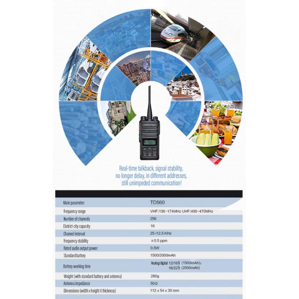 Digital Two Way Radio TD560 Business Digital Analog Dual Mode 2 way Radio Penetration Waterproof Dustproof Walkie Talkie