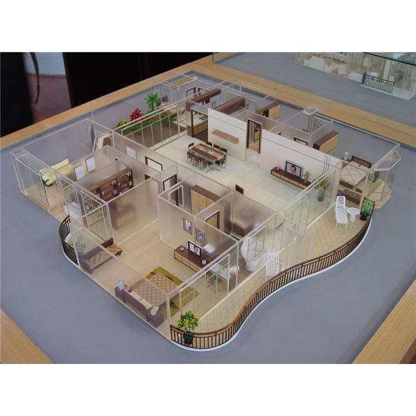 Miniature Interior Design Models , Acrylic House Interior 3D Model 60 * 60CM
