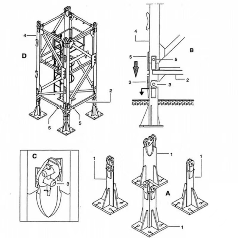 Tower Crane Standard Spare Parts L69 Outrigger 900mm Height in High Quality