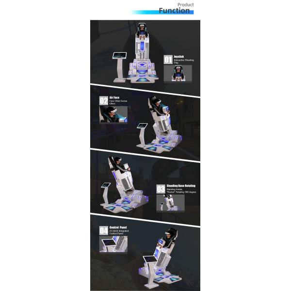 Single Rocket Style Game VR Simulator Standing VR 360 Device Rotating