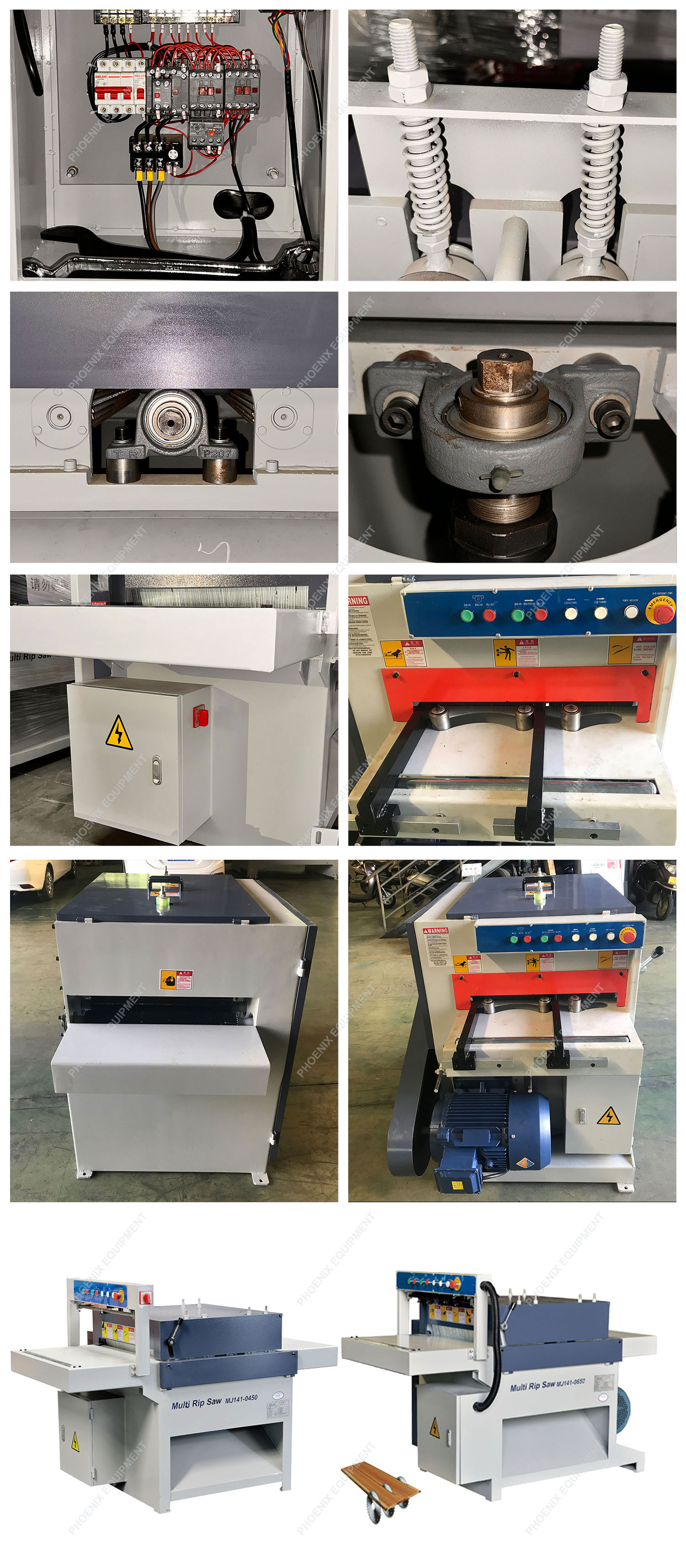 Wood Slices Cutting Machine with Adjustable Cutting Width and Multi Rip Saw Blade