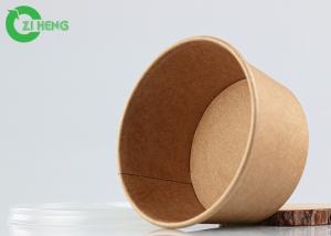 8oz Disposable Take Away Custom Logo Printed Brown Kraft Paper Bowl For Soup Yoghourt